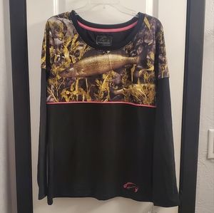 Women's Fishouflage Long sleeve fiahing shirt - Sz XL - NWT - Walleye